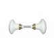 Bouton Double OVALE porcelaine BLANC/Laiton poli