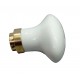 Bouton Double OVALE porcelaine BLANC/Laiton poli