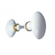 Bouton Double OVALE porcelaine BLANC/Laiton poli