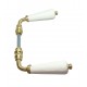 Béquille Double CANON porcelaine BLANC/Laiton poli