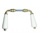 Béquille Double CANON porcelaine BLANC/Laiton poli
