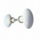 Bouton Double OVALE porcelaine BLANC/Laiton poli