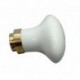 Bouton Double OVALE porcelaine BLANC/Laiton poli