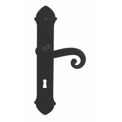 Ensemble/Plaque CHEVERNY Fer Noir Serrure 195
