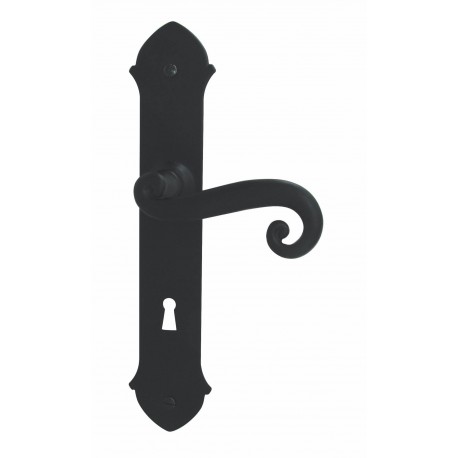 Ensemble/Plaque CHEVERNY Fer Noir Serrure 195