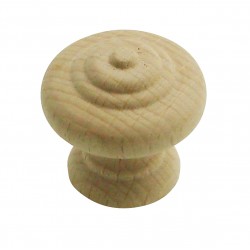 1 Bouton de Meuble TRADITION Bois Brut Ø 35mm