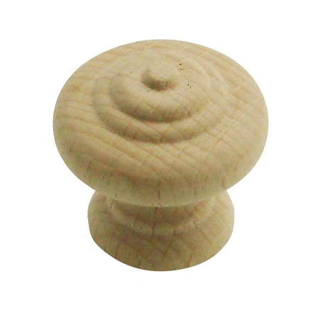 1 Bouton de Meuble TRADITION Bois Brut Ø 35mm