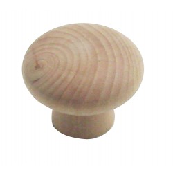 1 Bouton de Meuble CHAMPIGNON Bois Brut Ø 25mm