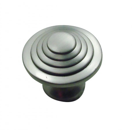 1 Bouton de Meuble TOUPIE Ø 30mm Laiton Nickelé Satiné
