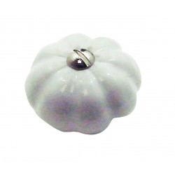 1 Bouton de Meuble CITROUILLE Porcelaine BLANC Ø 35mm