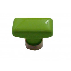 1 Bouton de Meuble RECTANGLE Porcelaine VERT POMME 34x17