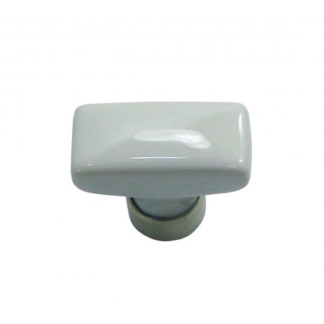 1 Bouton de Meuble RECTANGLE Porcelaine BLANC 34x17