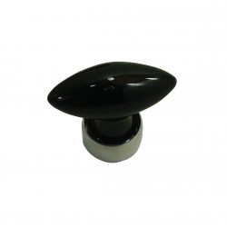 1 Bouton de Meuble OLIVE Porcelaine NOIR BRILLANT L 40 mm