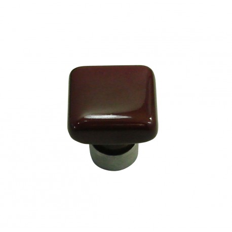 1 Bouton de Meuble CARRE Porcelaine PRUNE 30x30