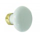 Bouton Simple ROND porcelaine BLANC/Laiton poli