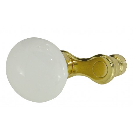 Manivelle Bordelaise ROND Porcelaine BLANC/Laiton Poli