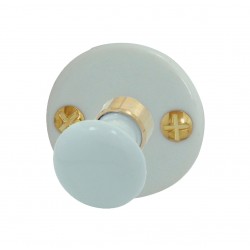 Bouton/Rosace ROND Porcelaine BLANC Conda