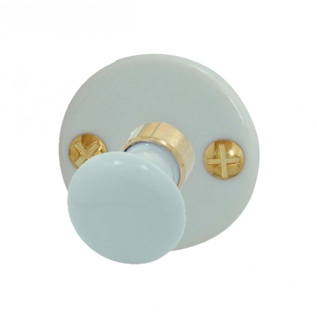 Bouton/Rosace ROND Porcelaine BLANC Conda