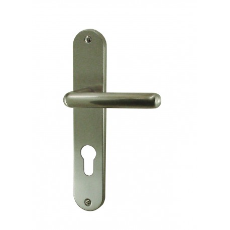 Ensemble/Plaque RONDO Aluminium Nickelé Satiné Cylindre 195