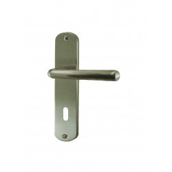 Ensemble/Plaque RONDO Aluminium Nickelé Satiné Serrure 165