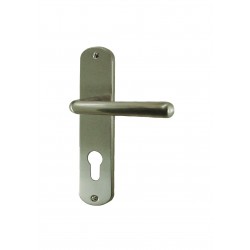 Ensemble/Plaque RONDO Aluminium Nickelé Satiné Cylindre 165