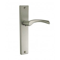 Ensemble/Plaque TRAPEZE Aluminium Nickelé Satiné Sans Trou 195
