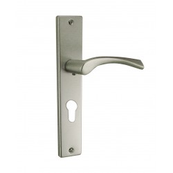 Ensemble/Plaque TRAPEZE Aluminium Nickelé Satiné Cylindre195