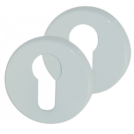 2 Rosaces de Fonction Aluminium Epoxy BLANC Cylindre