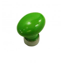 1 Bouton de Meuble OVALE Porcelaine VERT POMME Ø 35mm