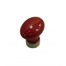 1 Bouton de Meuble OVALE Porcelaine ROUGE Ø 35mm