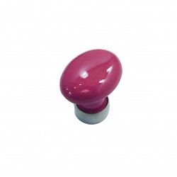 1 Bouton de Meuble OVALE Porcelaine ROSE FRAMBOISE Ø 35mm