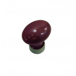1 Bouton de Meuble OVALE Porcelaine PRUNE Ø 35mm