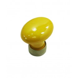 1 Bouton de Meuble OVALE Porcelaine JAUNE D'OR Ø 35mm