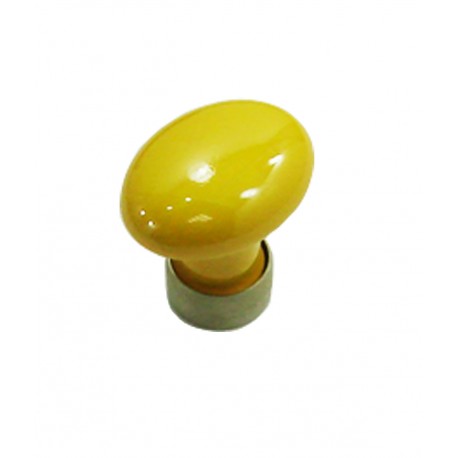 1 Bouton de Meuble OVALE Porcelaine JAUNE D'OR Ø 35mm