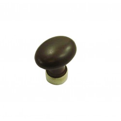 1 Bouton de Meuble OVALE Porcelaine CHOCOLAT Ø 35mm