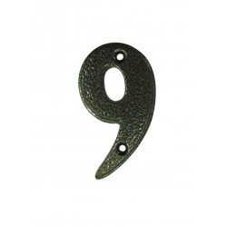 Chiffre 9 Fer Epoxy Martelé H.67mm