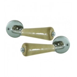 Ensemble de béquilles doubles CANON sur rosace porcelaine GRIS BEIGE
