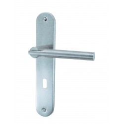 Ensemble/Plaque SIMPLY Aluminium Nickelé Satiné Serrure 195