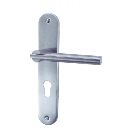 Ensemble/Plaque SIMPLY Aluminium Nickelé Satiné Cylindre 195