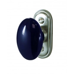 Bouton de Fenêtre OVALE Porcelaine BLANC/Laiton Poli