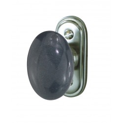 Bouton de Fenêtre OVALE Porcelaine BLANC/Laiton Poli