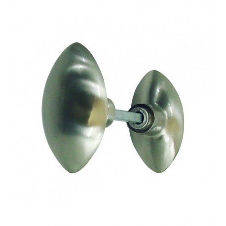 Bouton Double OLIVE 6 mm alu Nickelé satiné